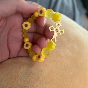 homemade bracelet took me 13 minutes to make and pretty beads